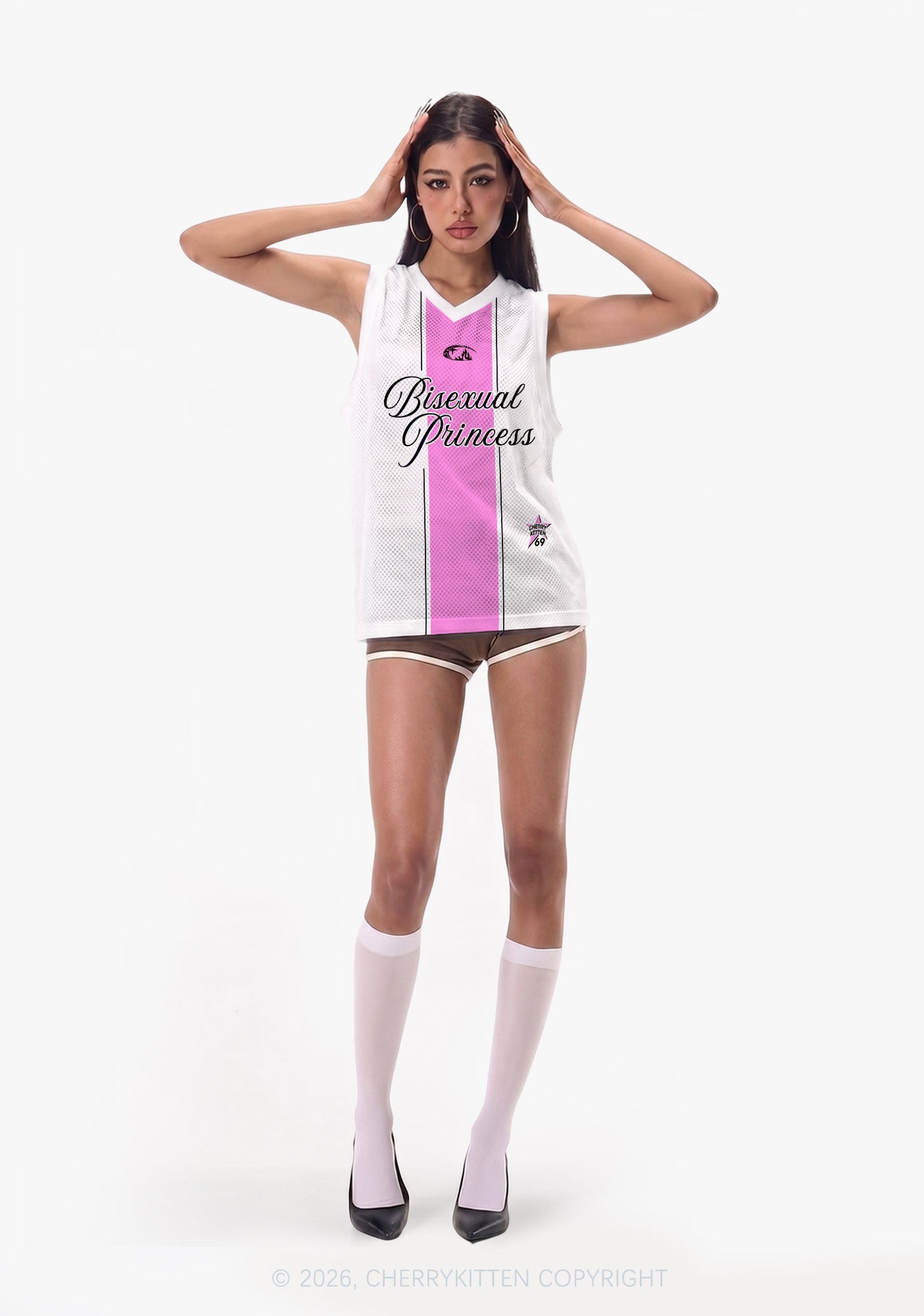 White Bisexual Princess Pride Y2K Sport Jersey Tank Cherrykitten