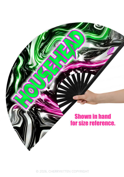 Liquid Wave Househead Y2K Rave Hand Fan Cherrykitten