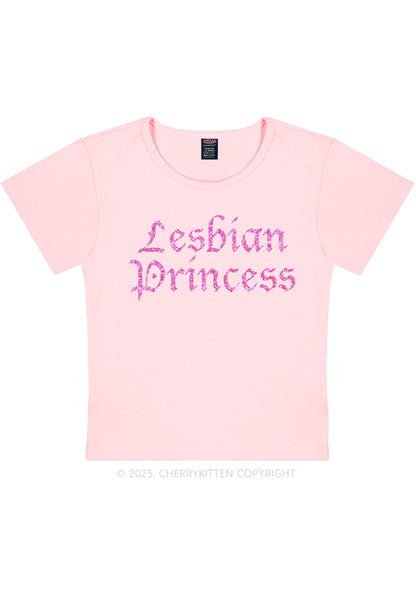 Glitter Lesbian Princess Y2K Baby Tee Cherrykitten