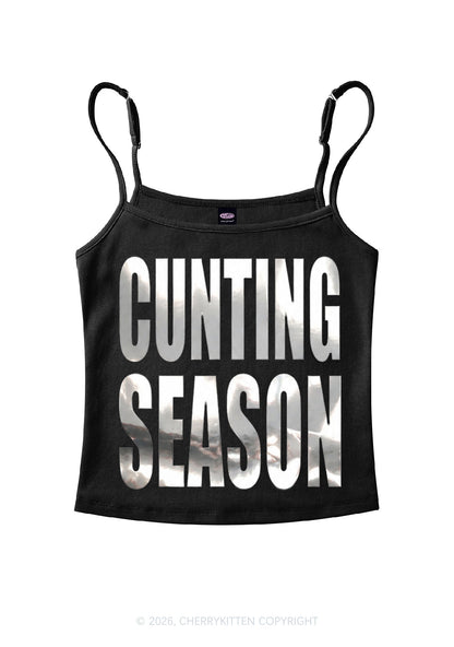 Cxxting Season Silver Foil Printed Y2K Spaghetti Strap Cami Cherrykitten