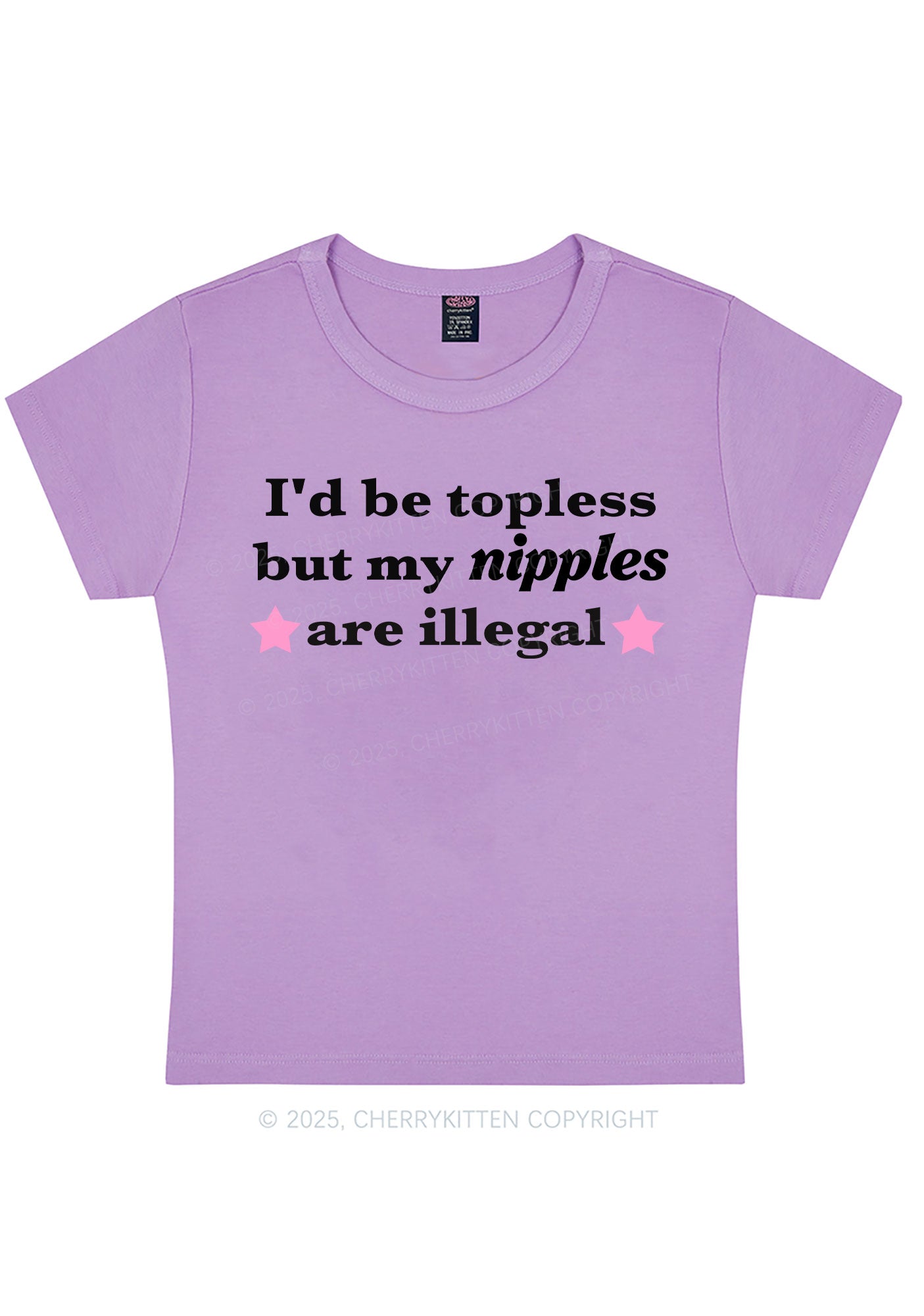 Nixxles Are Illegal Y2K Baby Tee Cherrykitten
