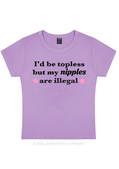 Nixxles Are Illegal Y2K Baby Tee Cherrykitten