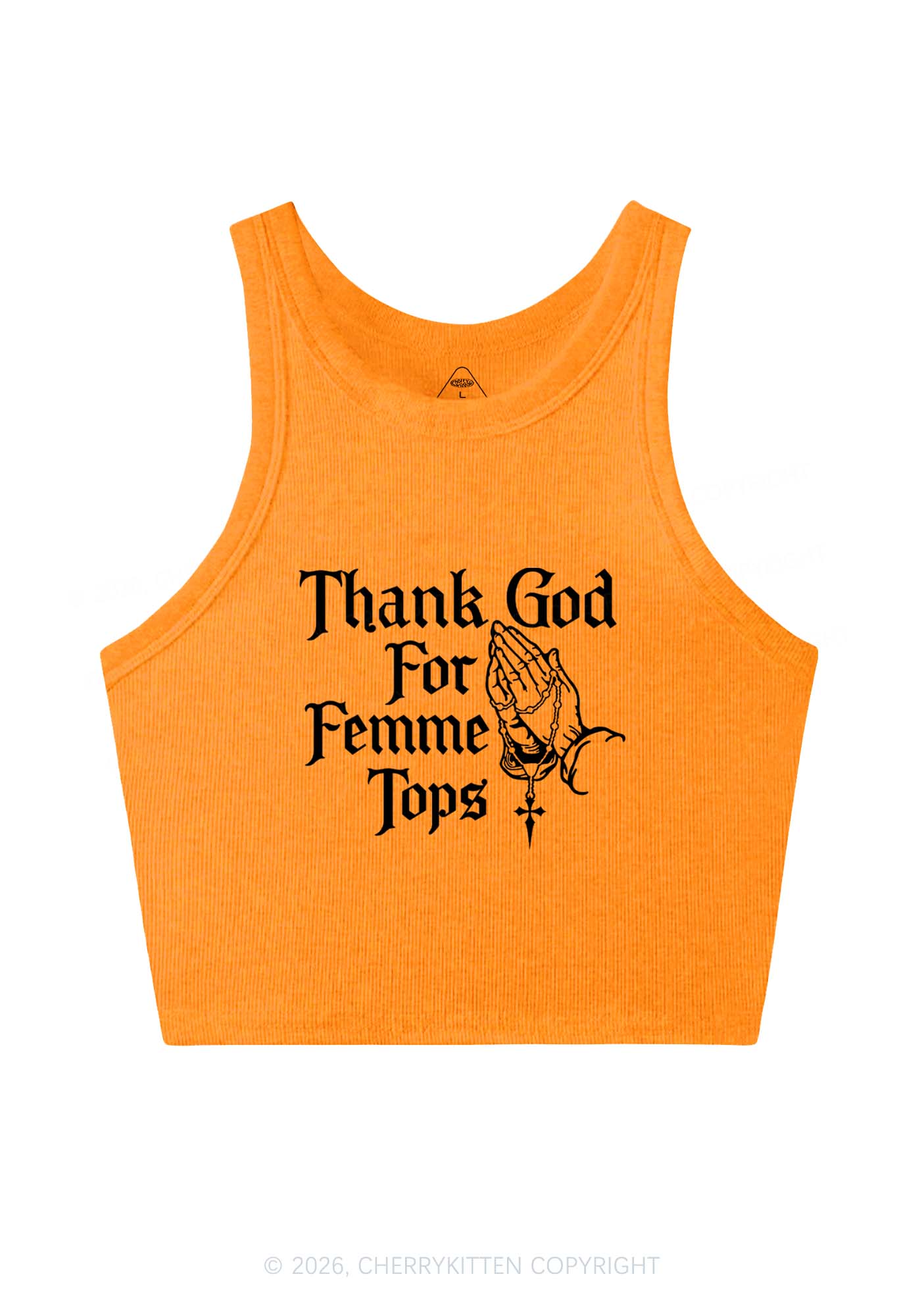 Thank God For Femme Tops Pride Y2K Crop Tank Top Cherrykitten