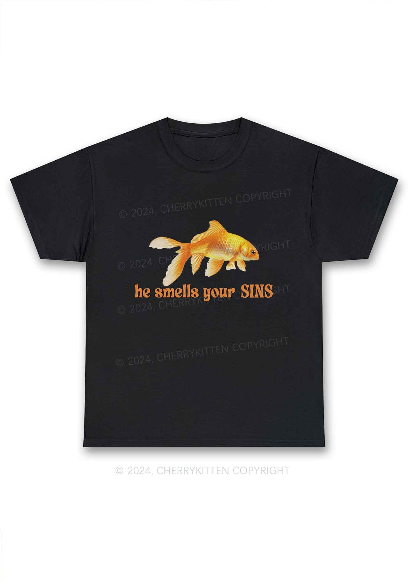 He Smells Your Sins Y2K Chunky Shirt Cherrykitten