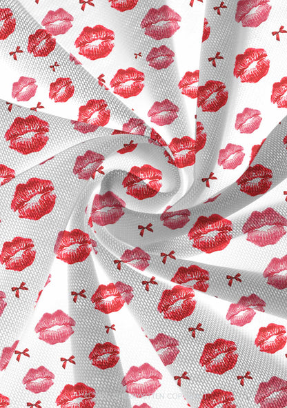 Red Lips Bows Valentine's Day Y2K Print Mini Layered Skirt Cherrykitten