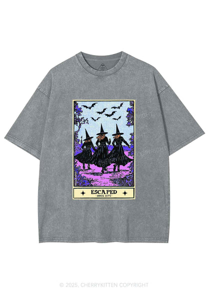 Halloween Escaped Witch Y2K Shirts Washed Tee Cherrykitten