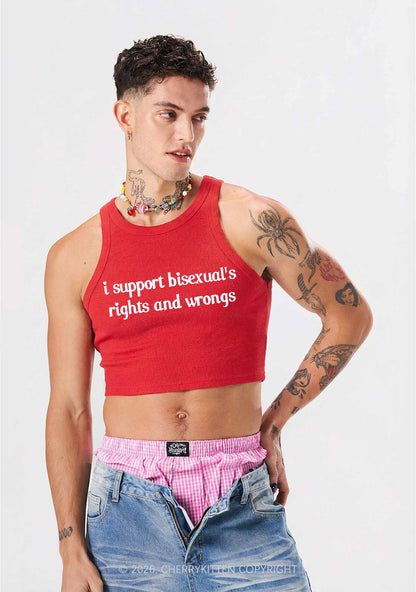 I Support Bisexuals Pride Y2K Crop Tank Top Cherrykitten