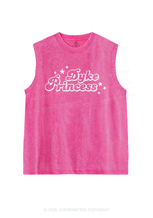 Dyke Princess Pride Y2K Washed Muscle Tank Cherrykitten