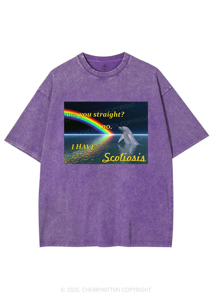 I Have Scoliosis Pride Y2K Shirts Washed Tee Cherrykitten