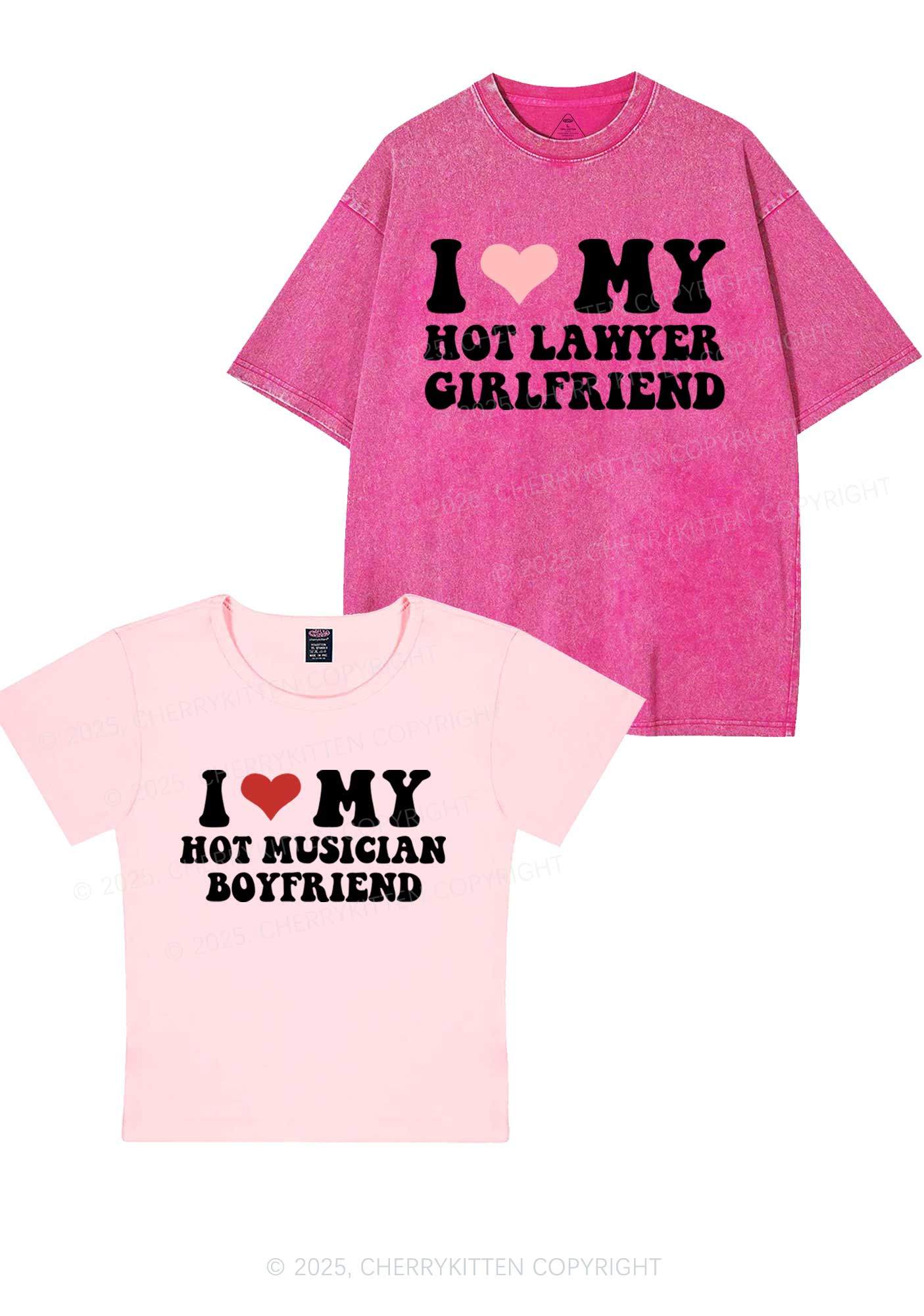 Custom My Hot Lawyer GF Y2K Valentine's Day Couple Shirt Cherrykitten