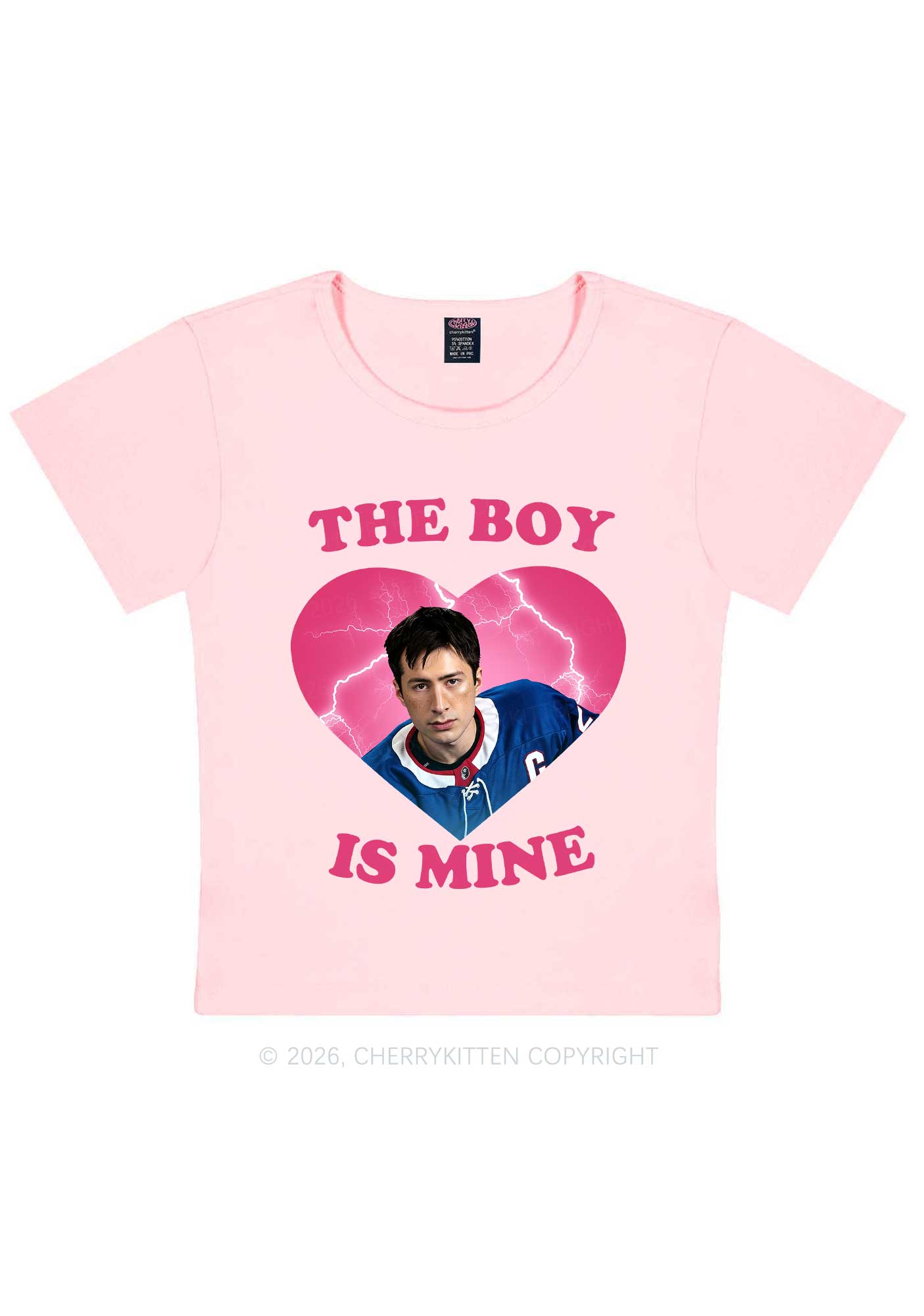 The Boy Is Mine HR Y2K Baby Tee Cherrykitten