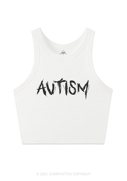 Satan Autism Y2K Crop Tank Top Cherrykitten