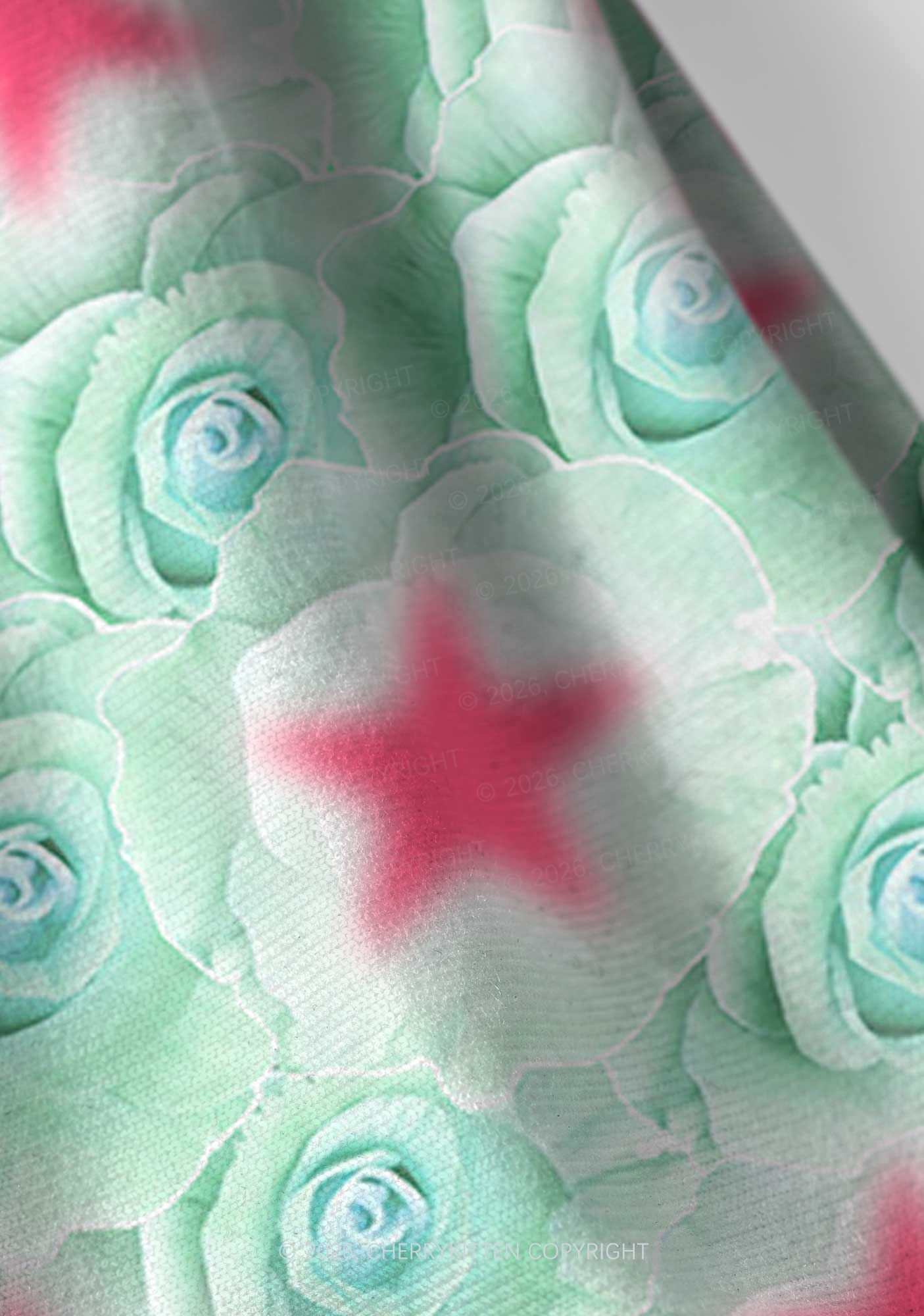 Mint Green Rose Pink Star Y2K Print Headband Cherrykitten