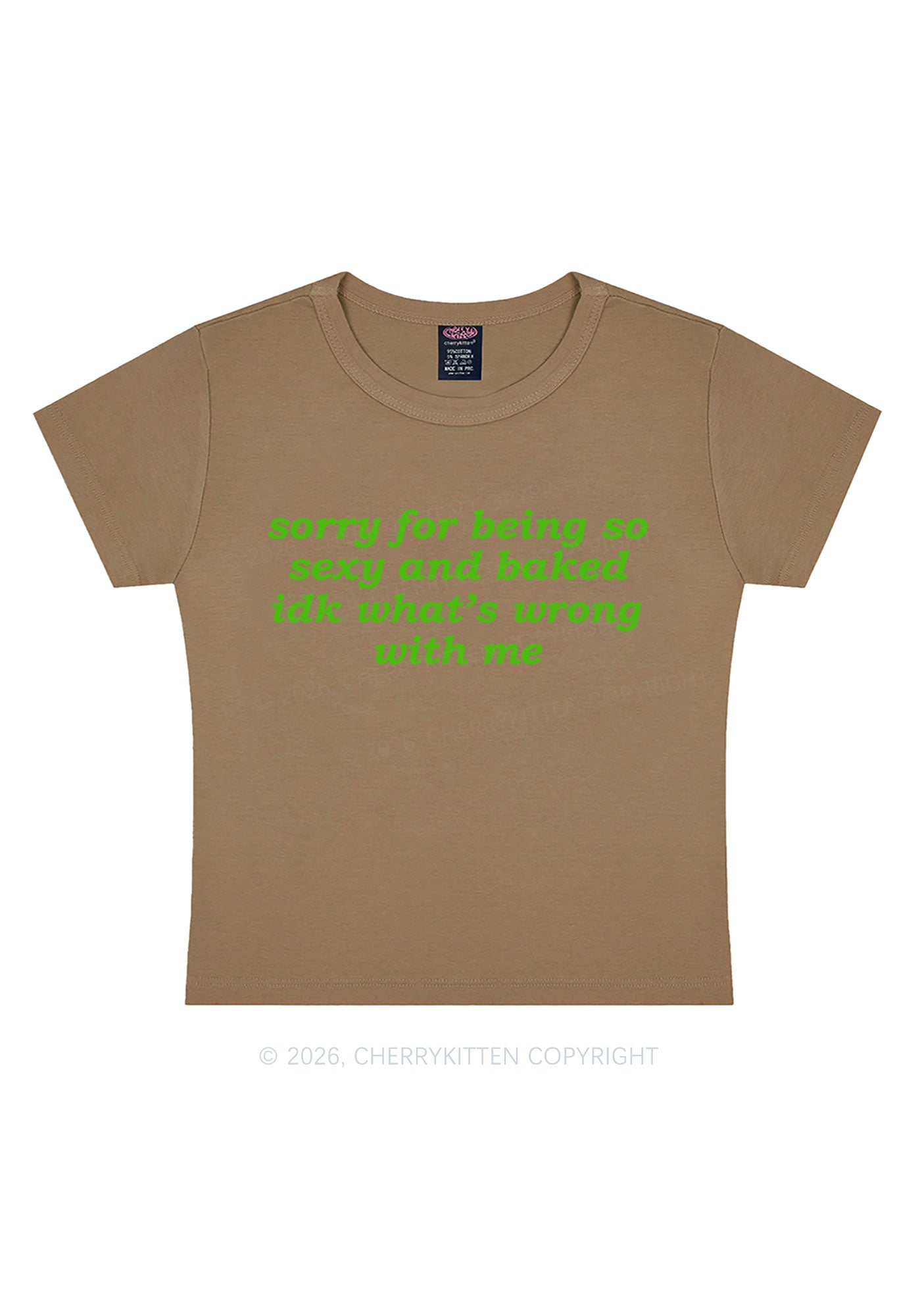 Sorry For Being So Baked Y2K Baby Tee Cherrykitten