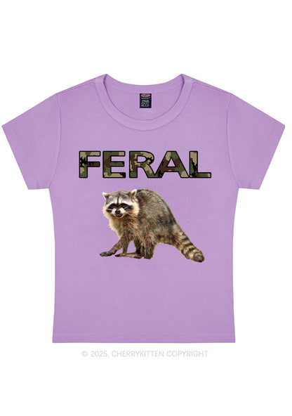 Curvy Feral Raccoon Y2K Baby Tee Cherrykitten