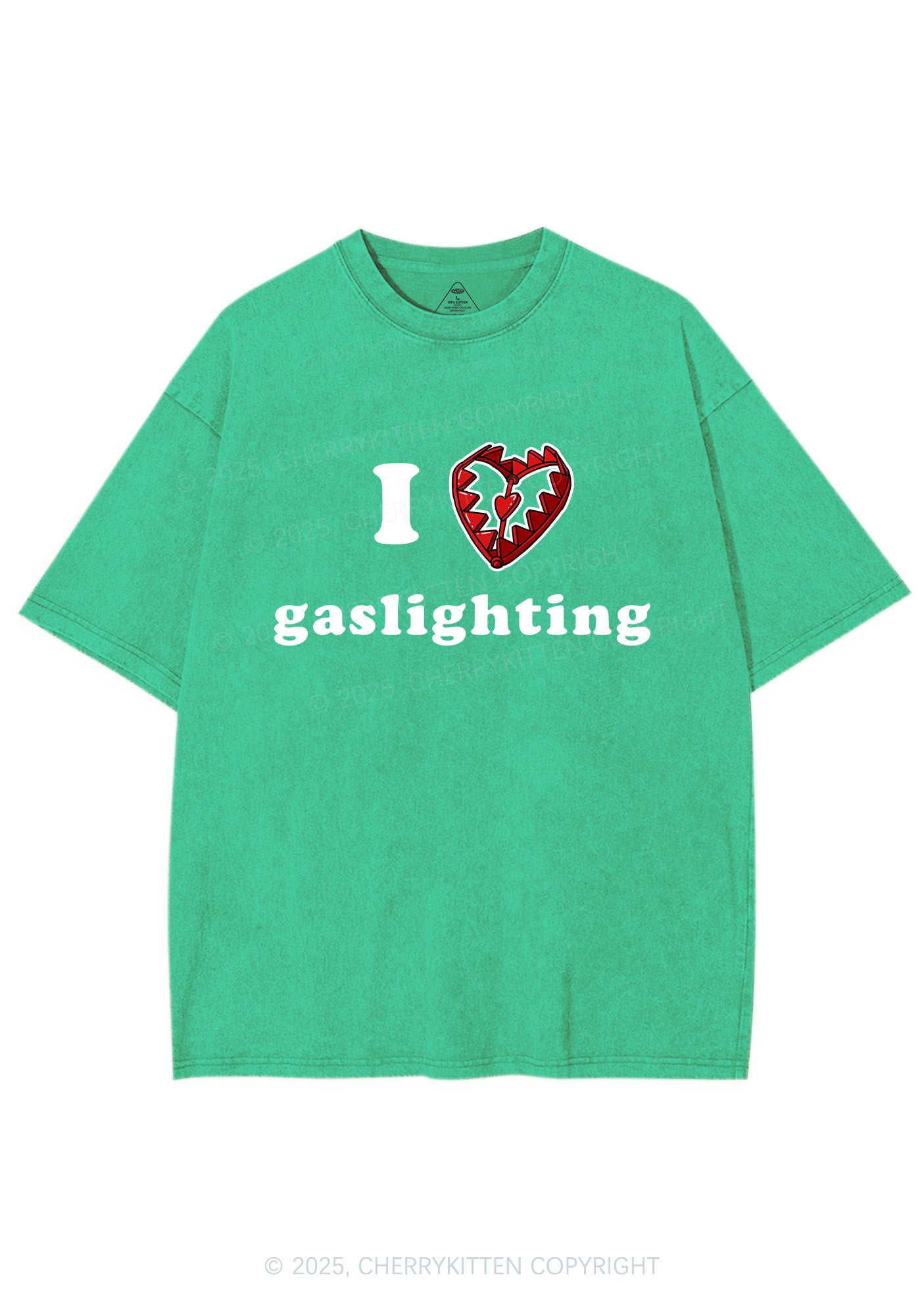 Love Gaslighting Y2K Shirts Washed Tee Cherrykitten