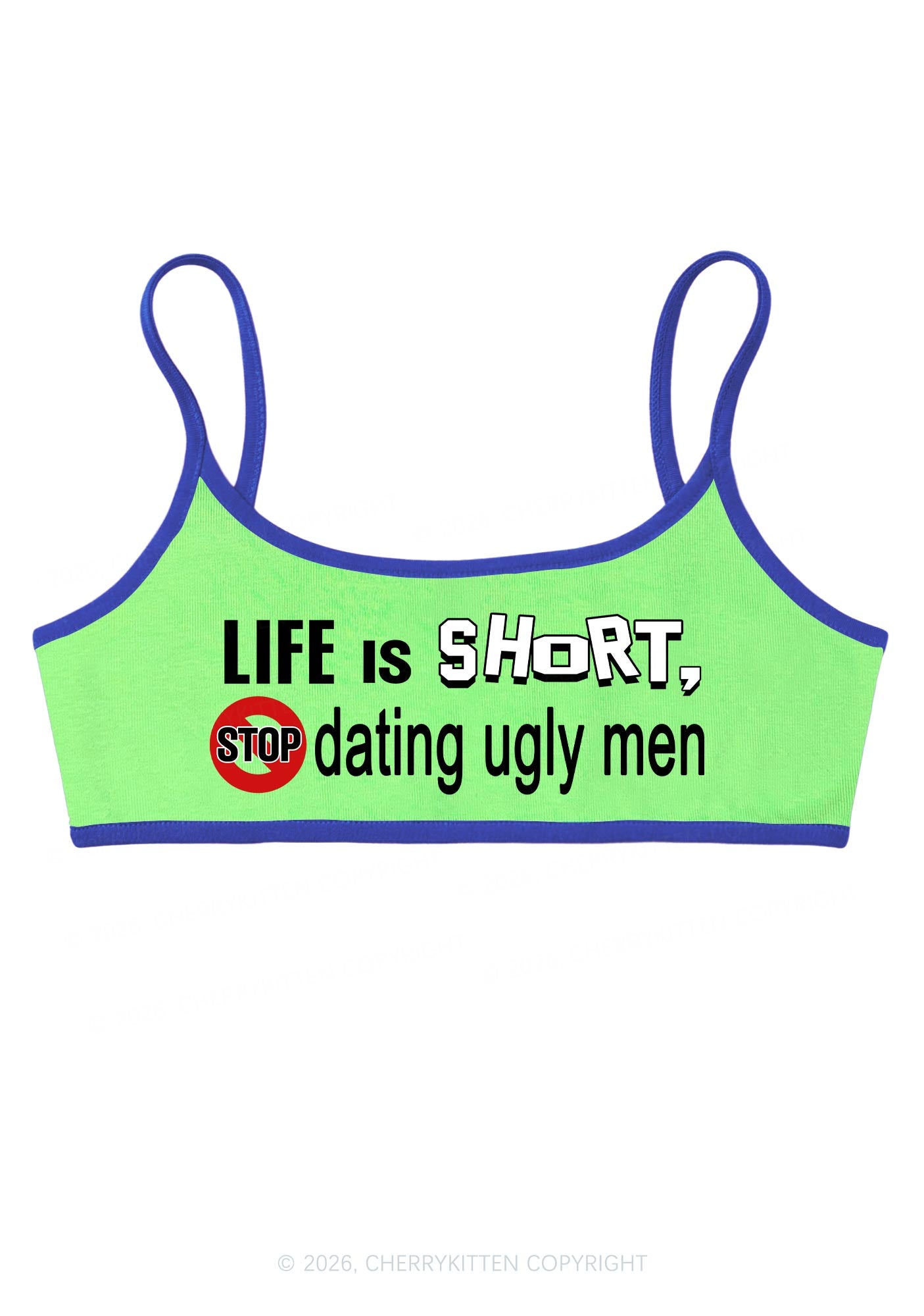 Stop Dating Ugly Men Y2K Super Crop Cami Cherrykitten