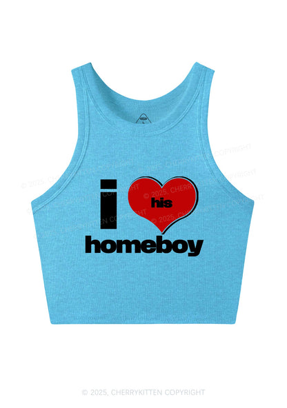 I Love His Homeboy Y2K Crop Tank Top Cherrykitten