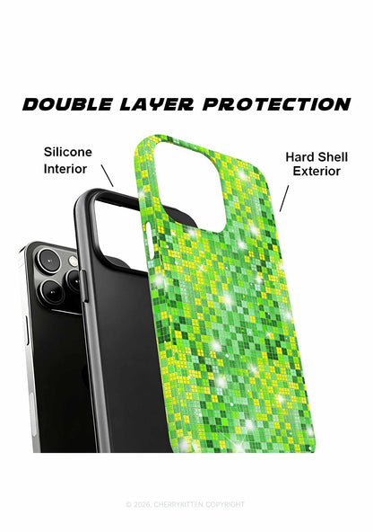 Green Disco Ball Grid Y2K Phone Case Cherrykitten