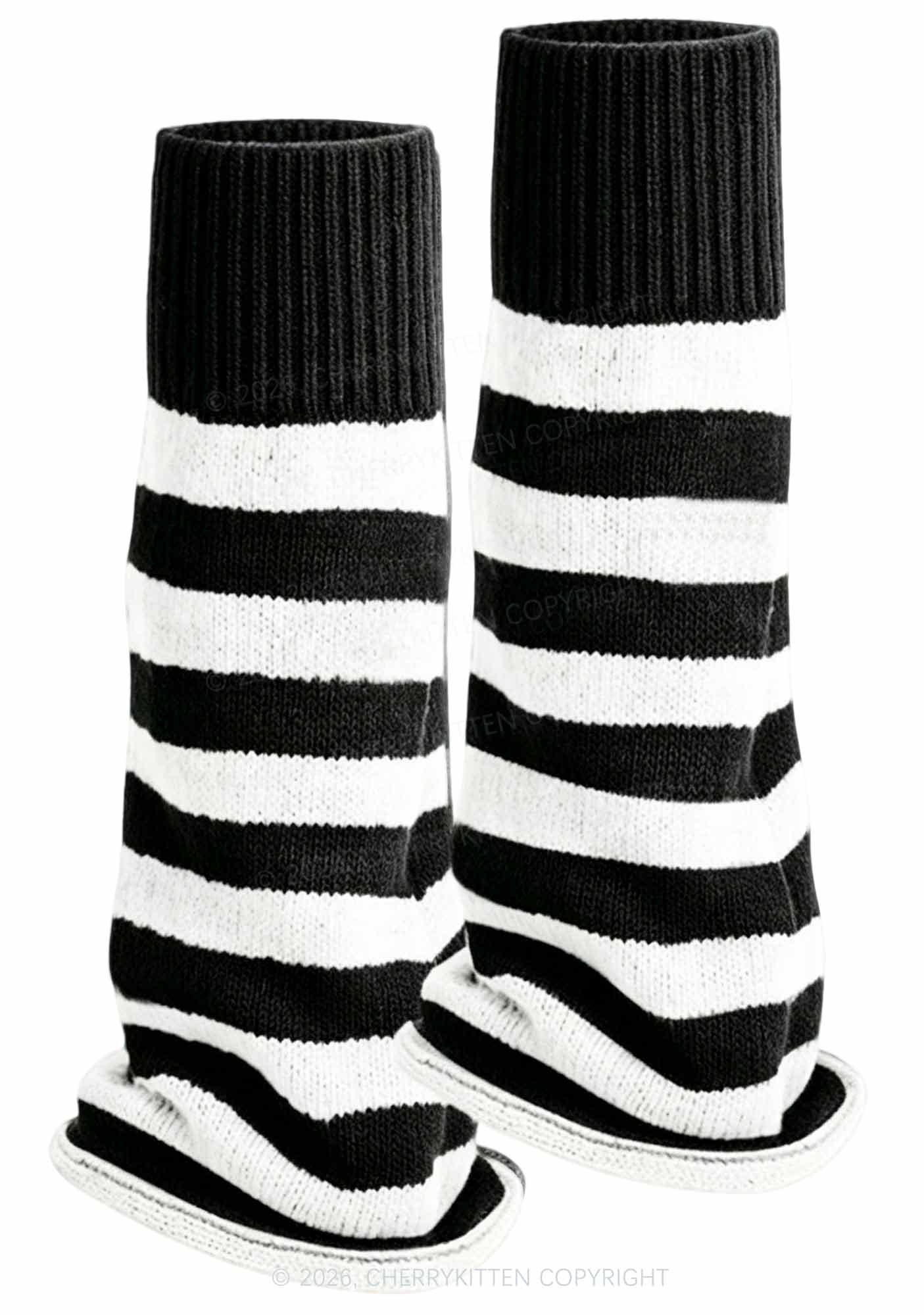 Stripes Knited Y2K Leg Warmers Cherrykitten