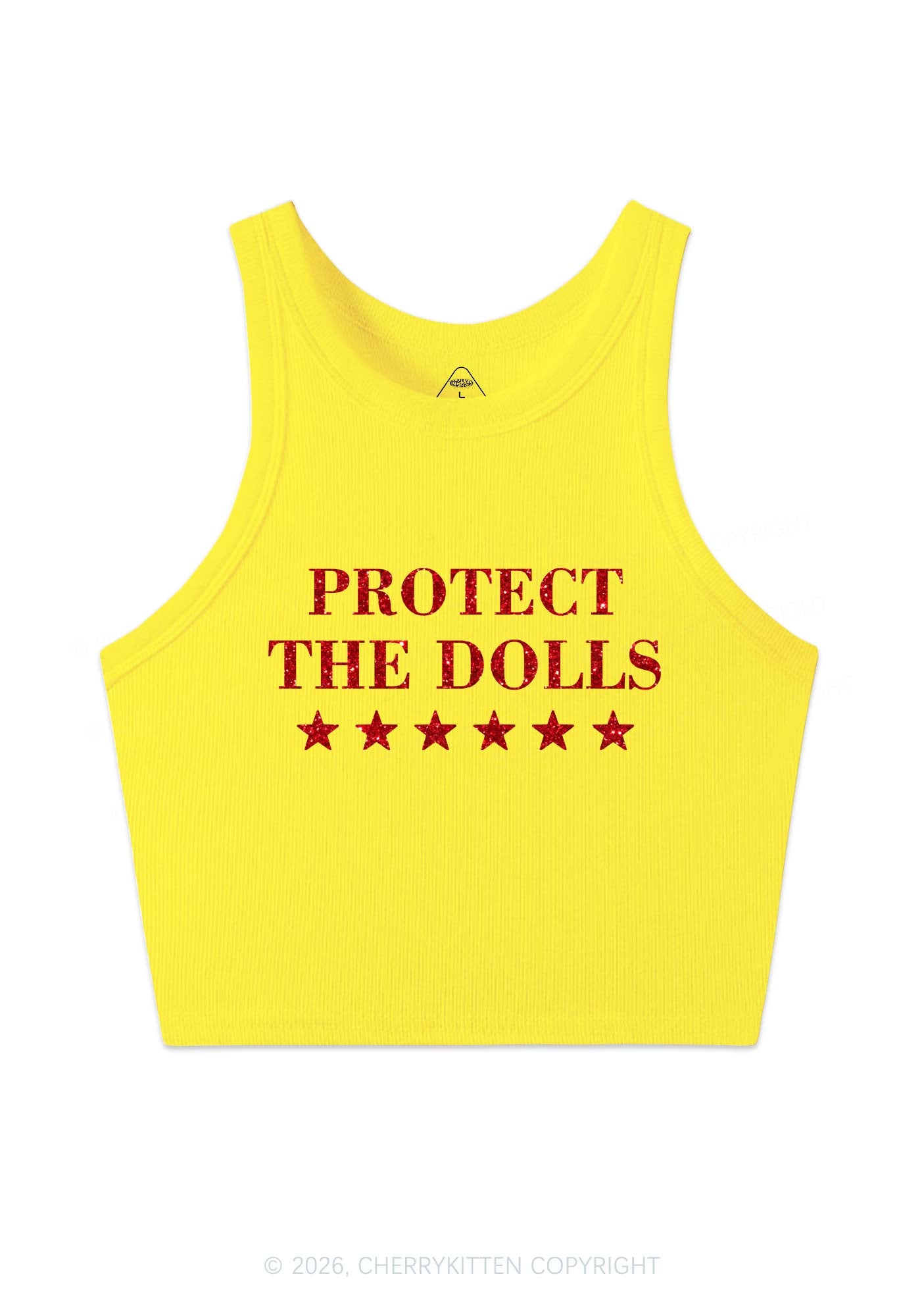 Glitter Protect The Dolls Pride Y2K Crop Tank Top Cherrykitten