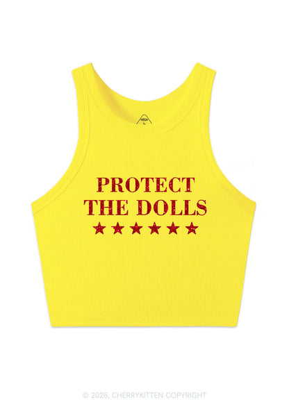 Glitter Protect The Dolls Pride Y2K Crop Tank Top Cherrykitten