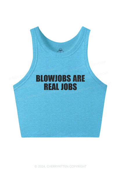 Blxwjobs Are Real Jobs Y2K Crop Tank Top Cherrykitten