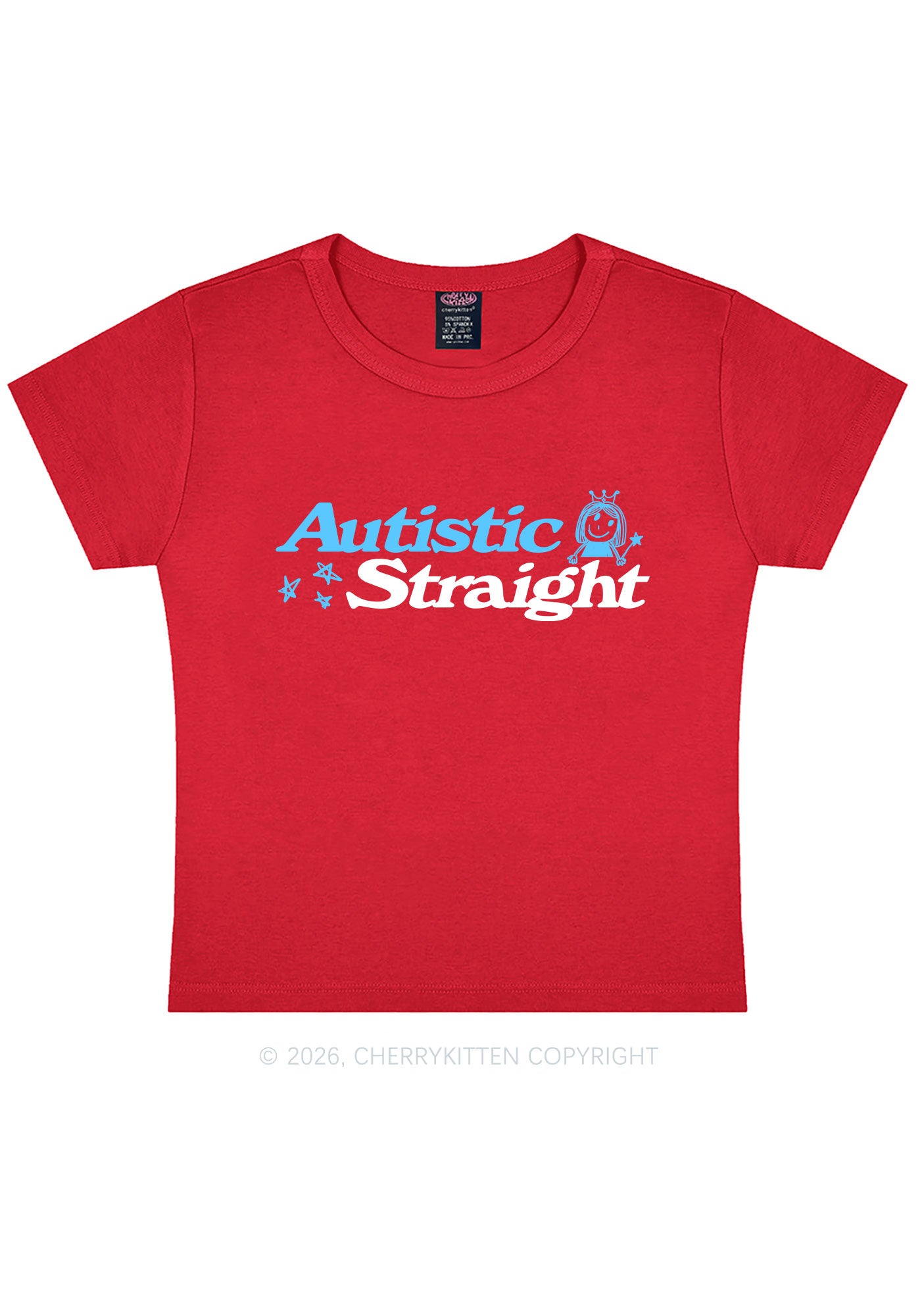 Autistic Straight Pride Y2K Baby Tee Cherrykitten