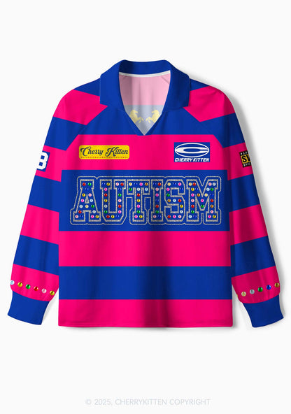 Pink Autism Y2K Sport Long Sleeve Jersey Shirts Cherrykitten
