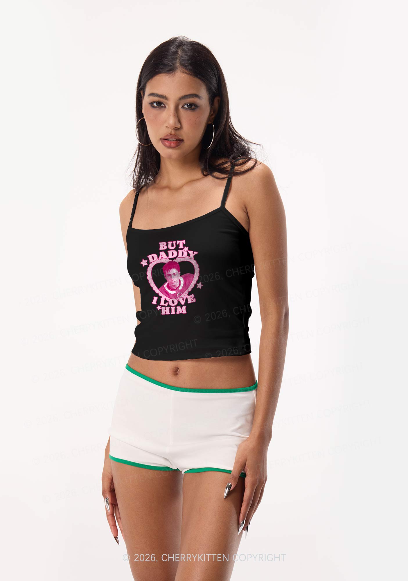 But Daddy I Love HW Y2K Spaghetti Strap Cami Cherrykitten