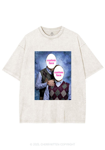 Custom Step Brothers Portrait Y2K Shirts Washed Tee Cherrykitten