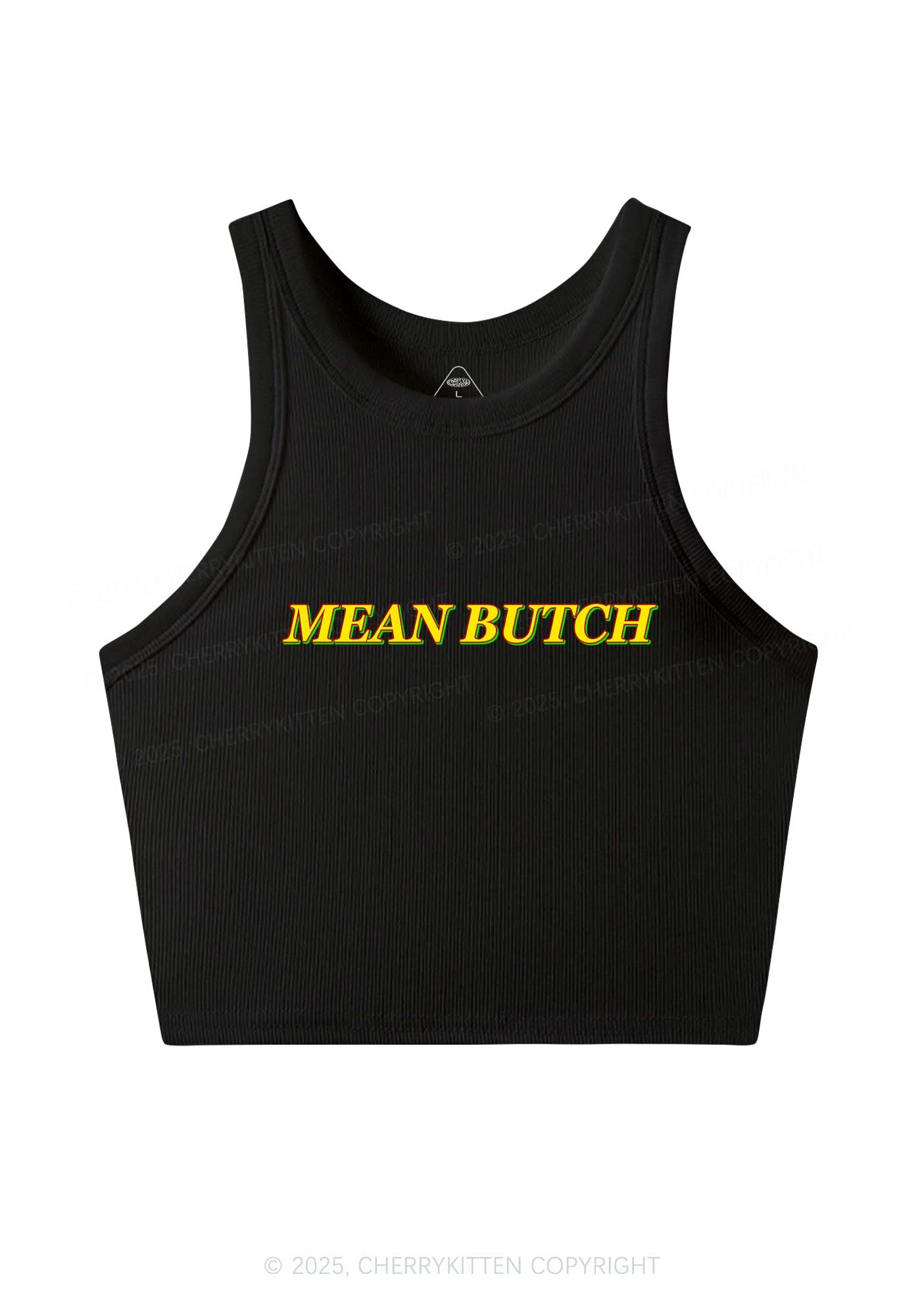 Mean Butch Pride Y2K Crop Tank Top Cherrykitten