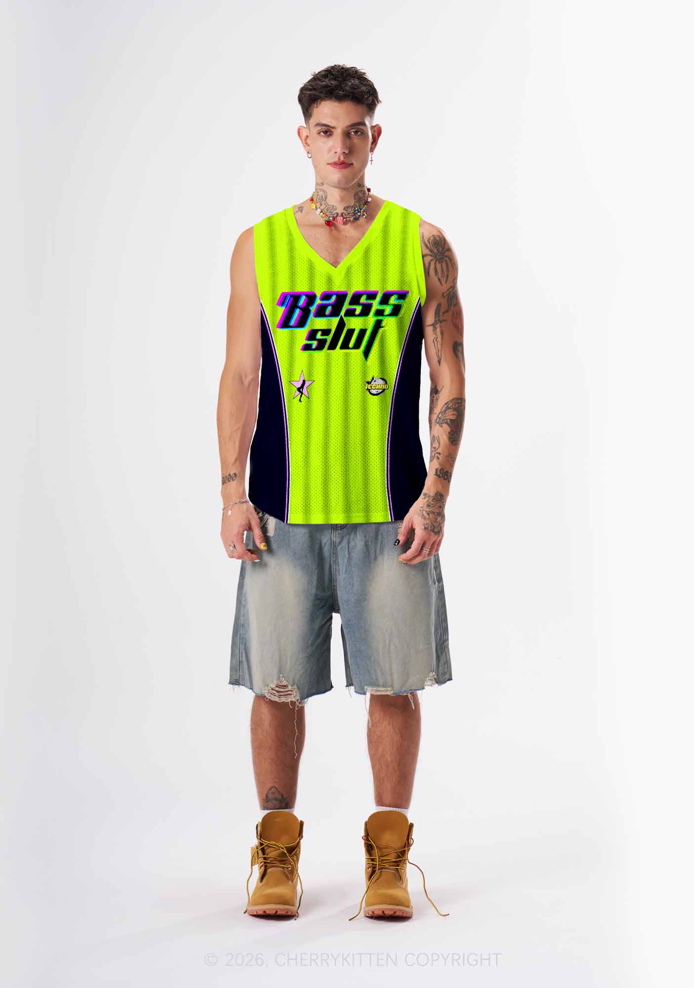 Green Bass Slxt Y2K Sport Jersey Tank Cherrykitten