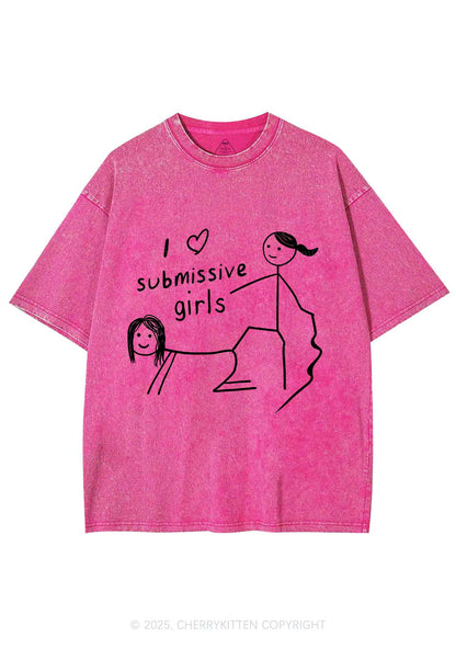 I Love S Girls Pride Y2K Shirts Washed Tee Cherrykitten