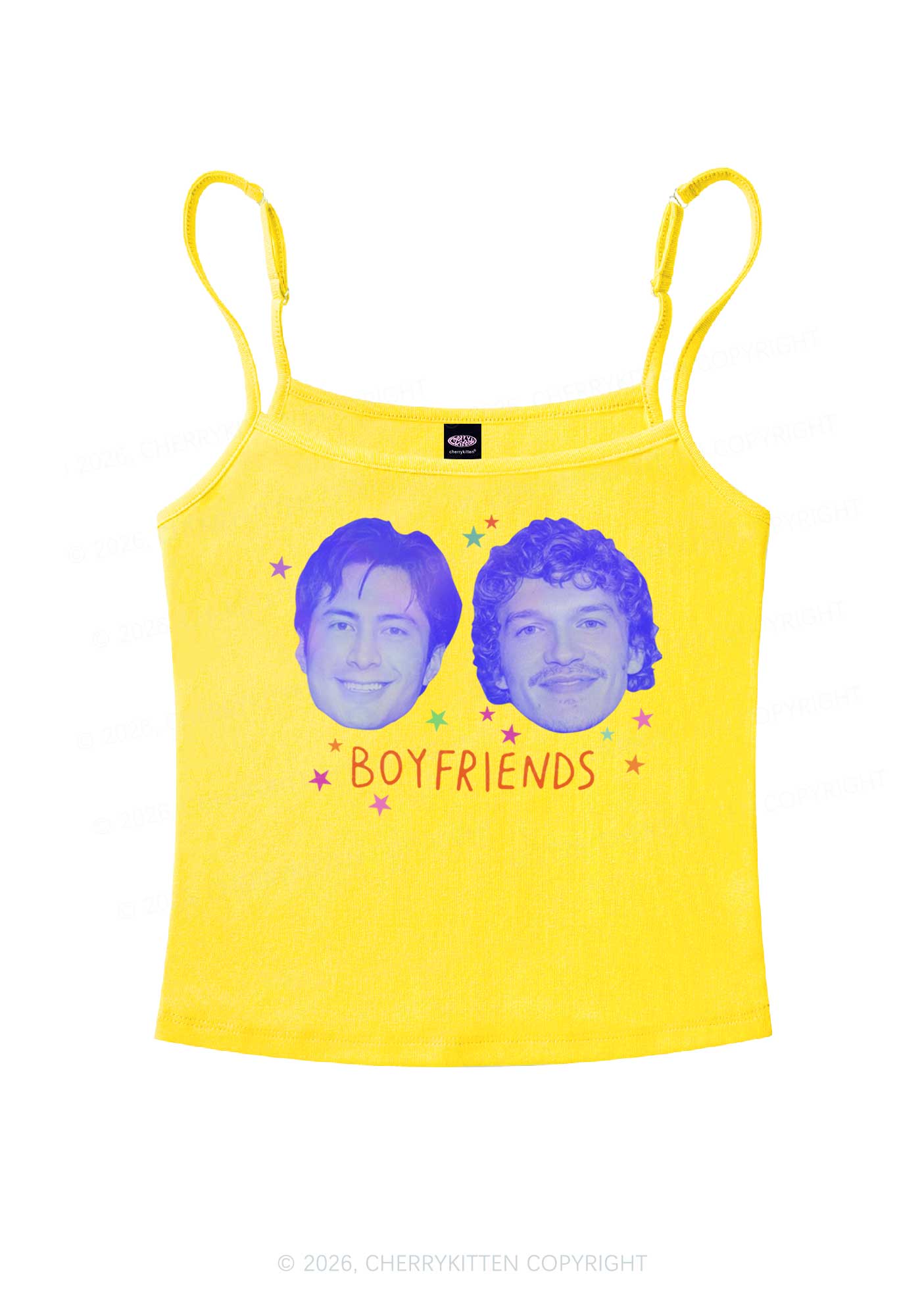 Neon Boyfriends Photo HR Y2K Spaghetti Strap Cami Cherrykitten