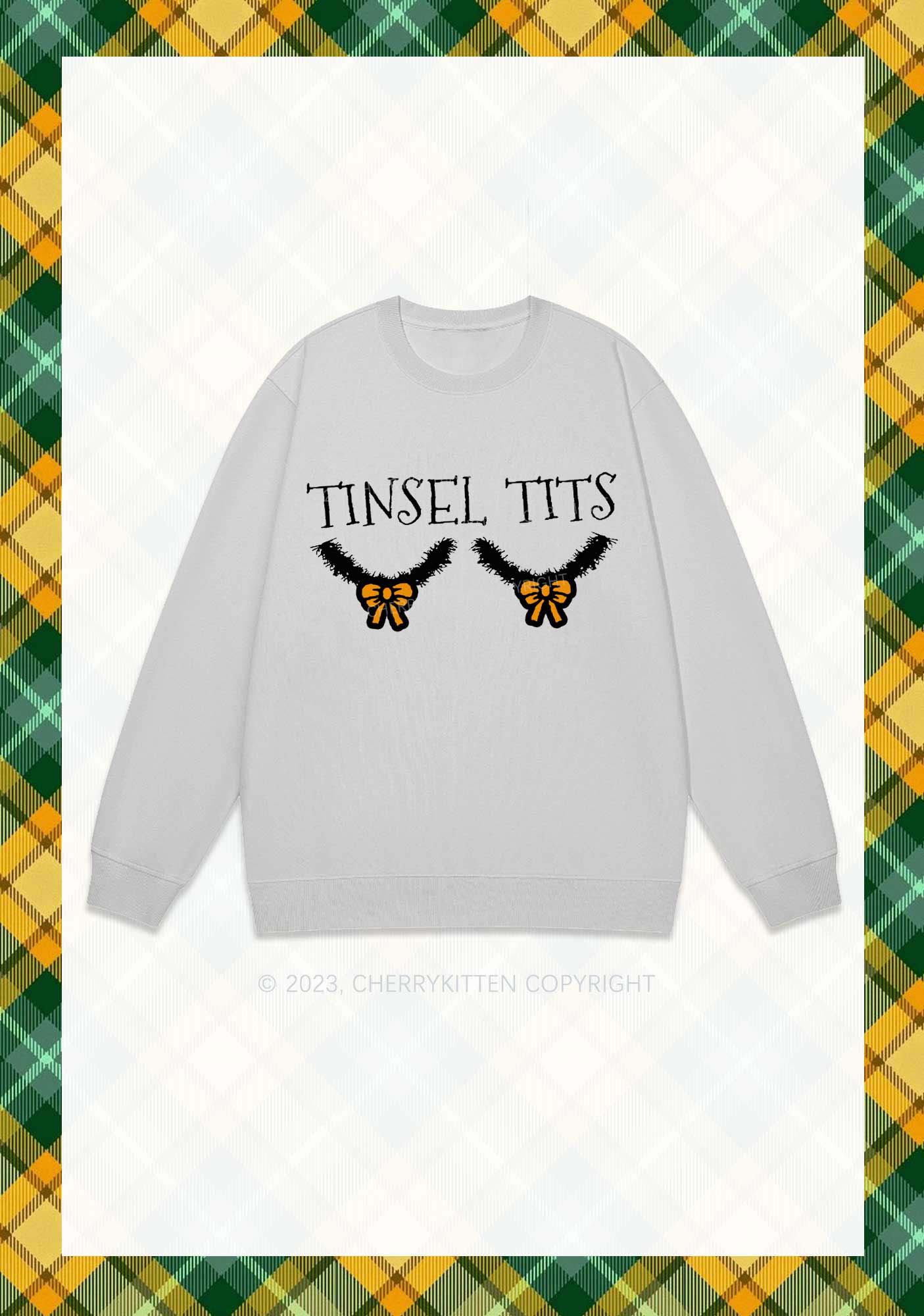 Tinsel Txts Christmas Y2K Sweatshirt Cherrykitten