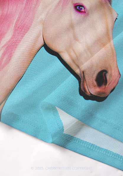 Colorful Unicorn Y2K Mesh Cami Tank Cherrykitten