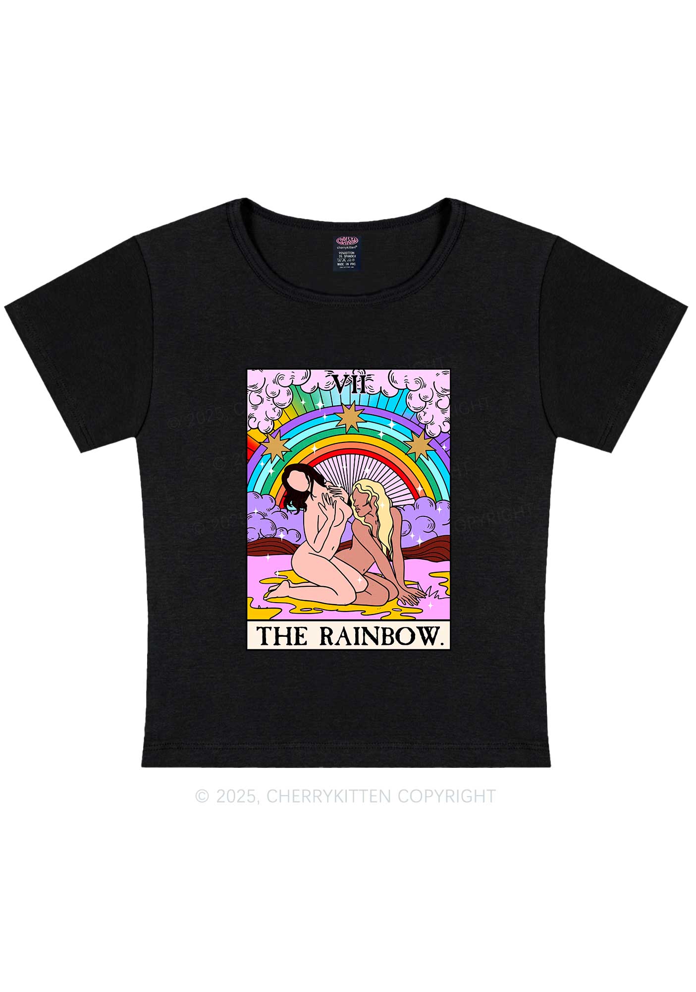 The Rainbow Y2K Baby Tee Cherrykitten
