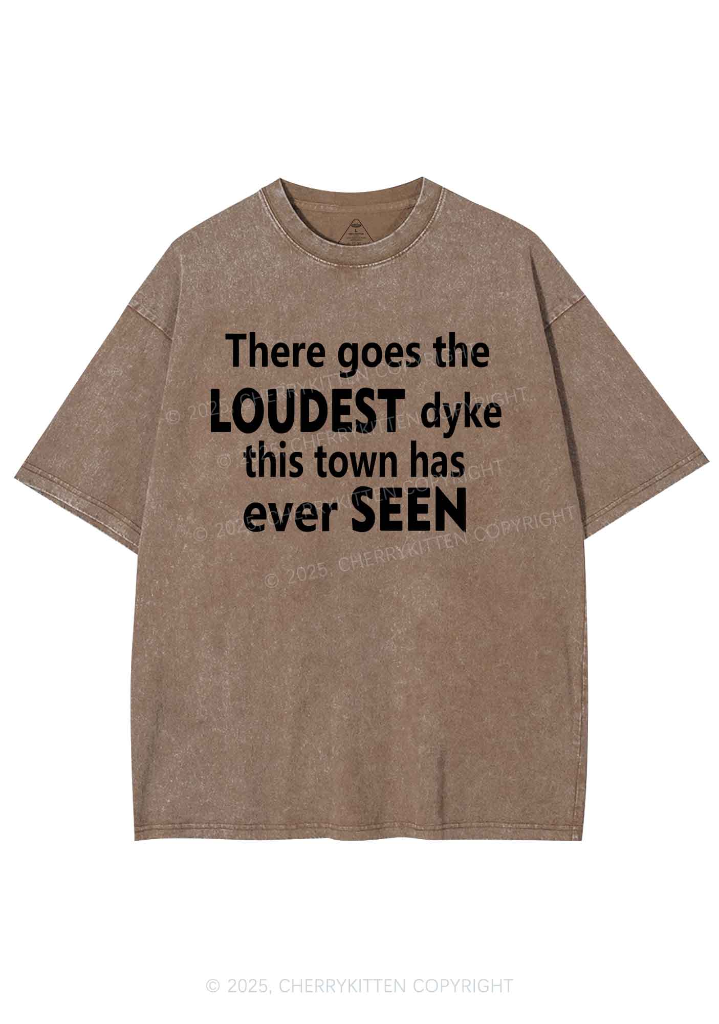 The Loudest Dyke Y2K Shirts Washed Tee Cherrykitten
