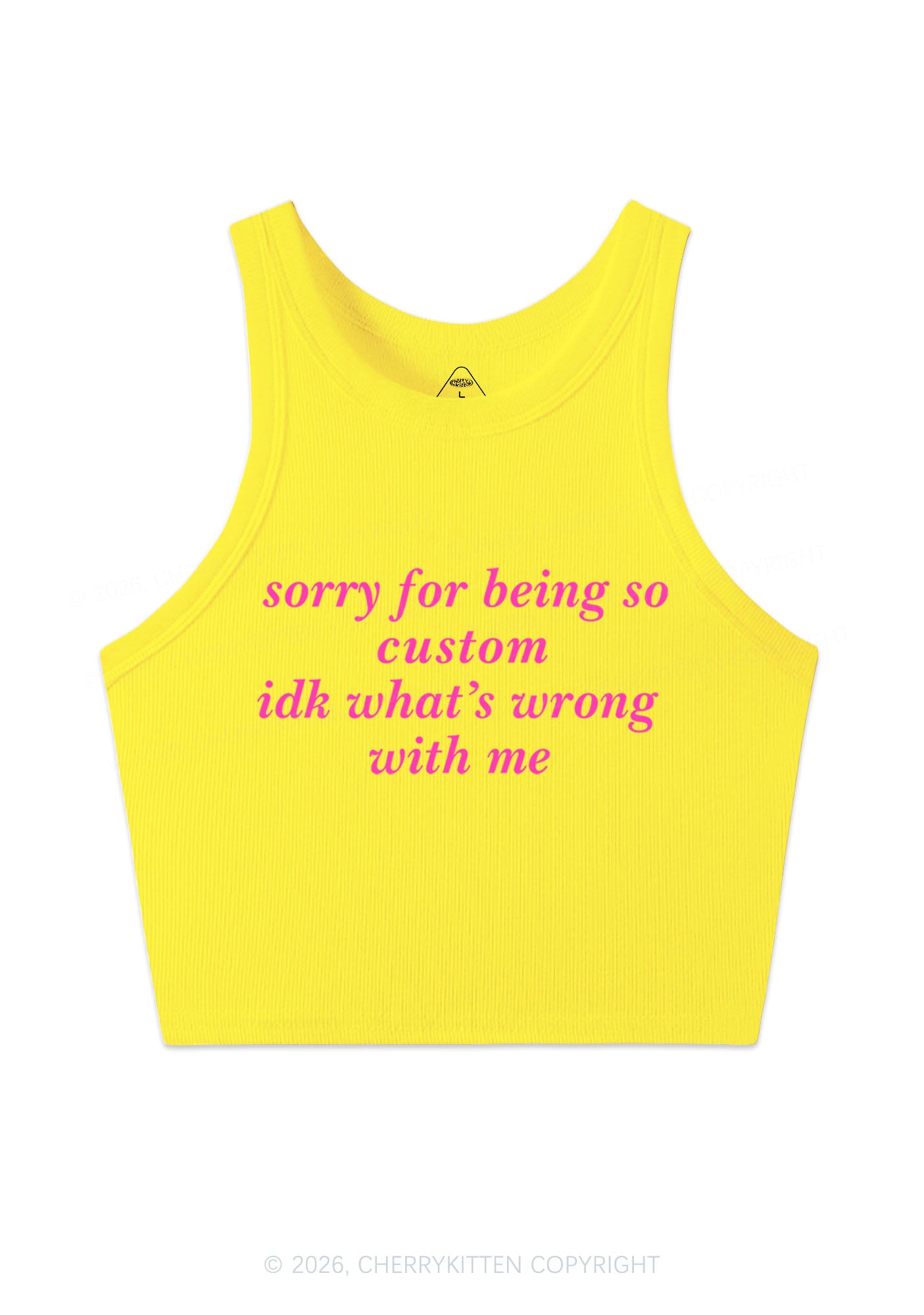 Sorry For Being So Custom Y2K Crop Tank Top Cherrykitten