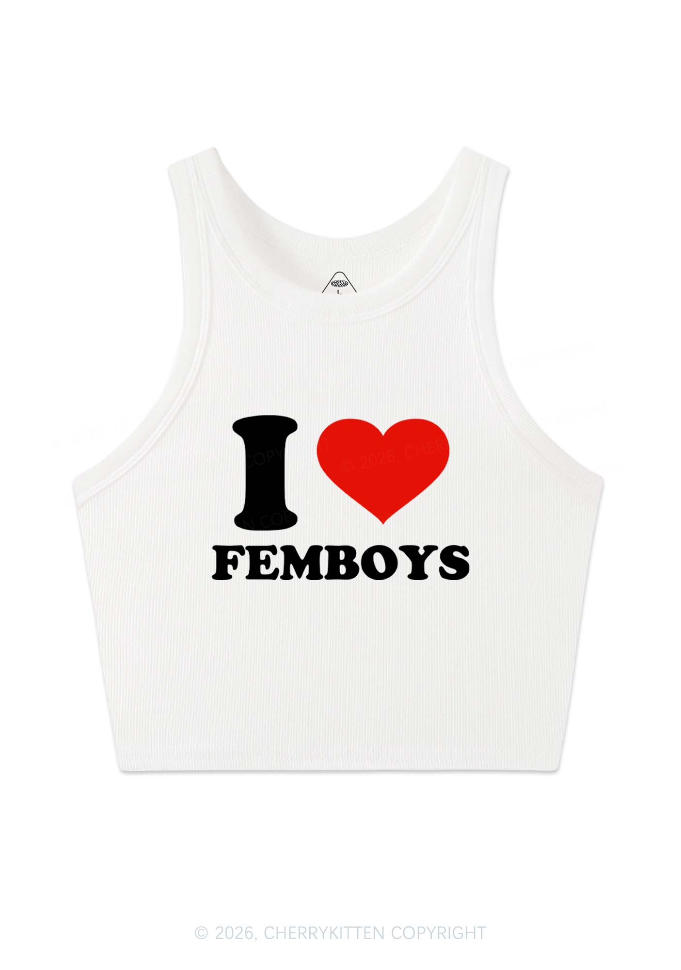 I Love Femboys Pride Y2K Crop Tank Top Cherrykitten
