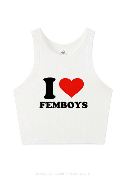 I Love Femboys Pride Y2K Crop Tank Top Cherrykitten