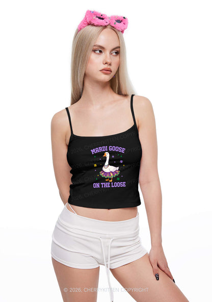 Mardi Gras Goose Y2K Spaghetti Strap Cami Cherrykitten