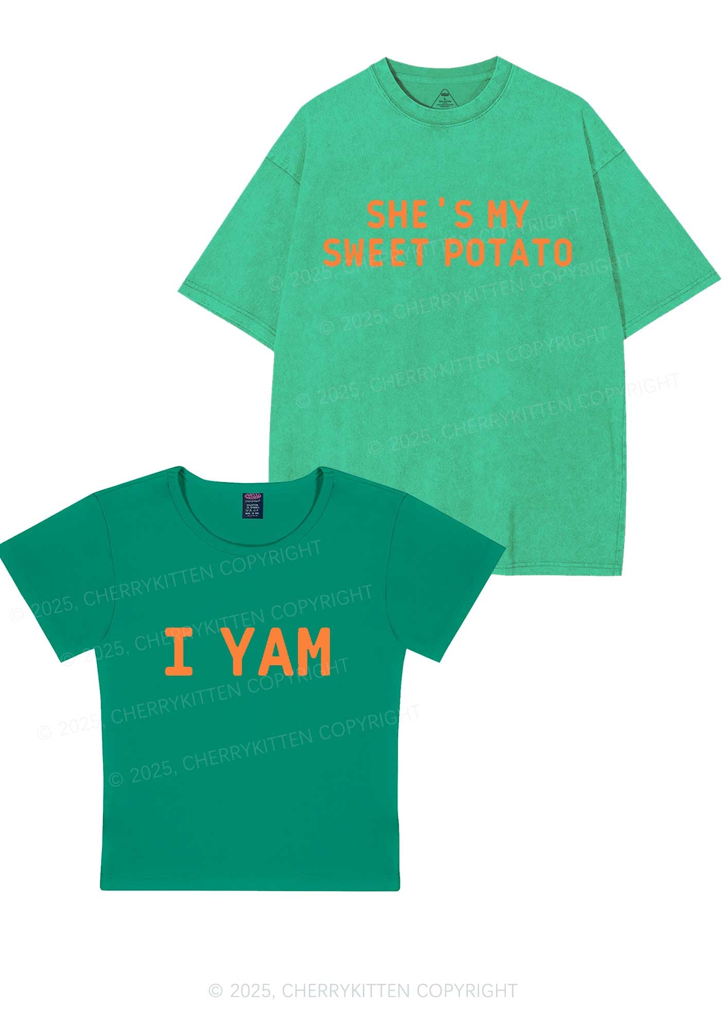 Shes My Sweet Potato Y2K Valentine's Day Couple Shirt Cherrykitten