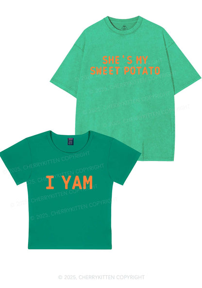 Shes My Sweet Potato Y2K Valentine's Day Couple Shirt Cherrykitten