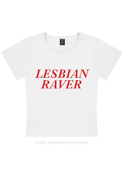 Lesbian Raver Pride Y2K Baby Tee Cherrykitten