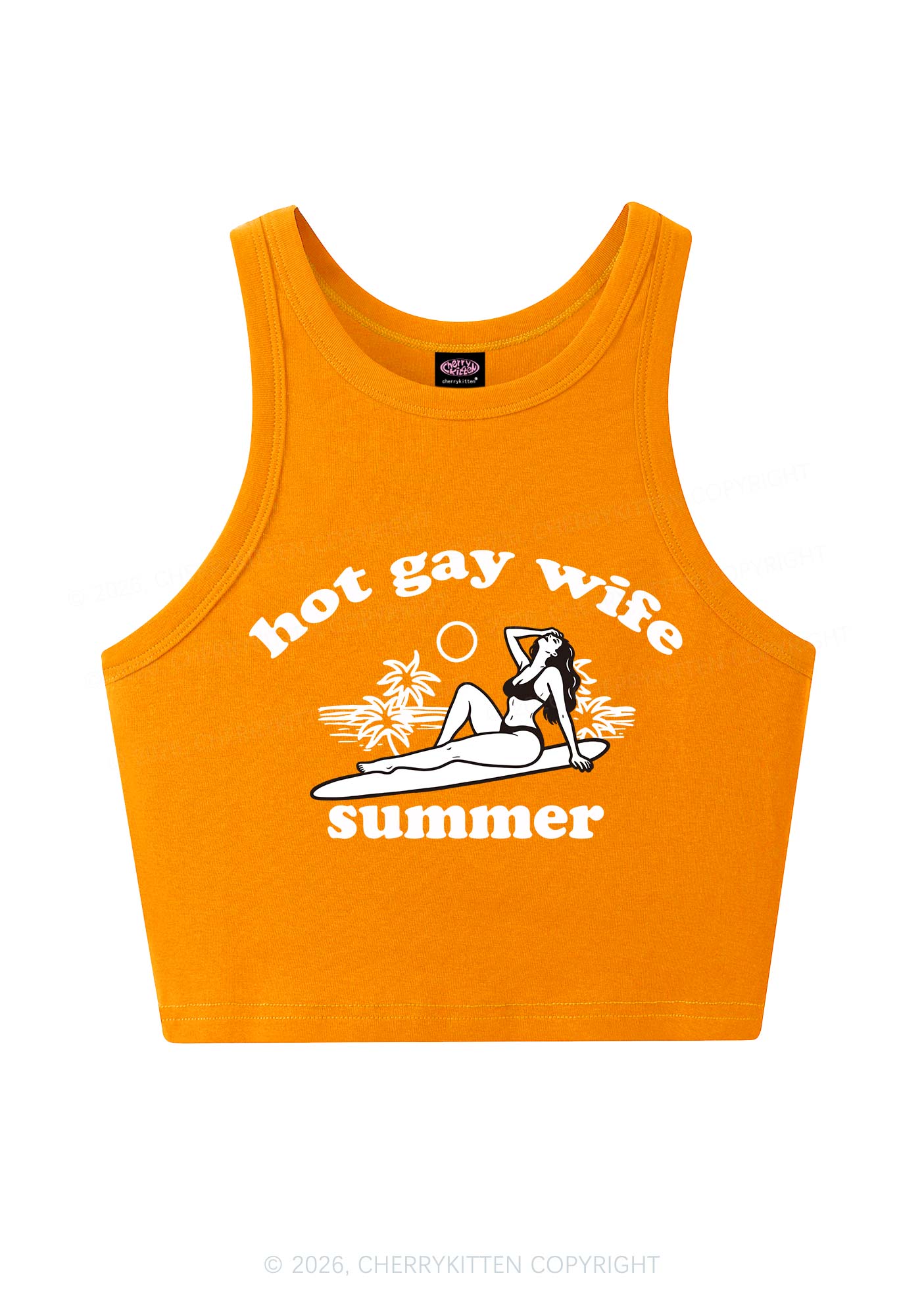 Hot Gay Wife Summer Pride Y2K Crop Tank Top Cherrykitten