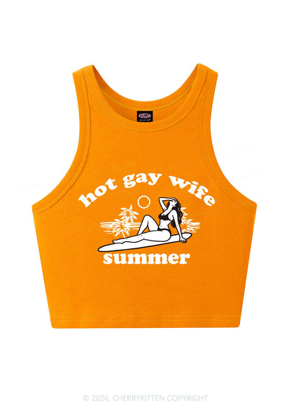 Hot Gay Wife Summer Pride Y2K Crop Tank Top Cherrykitten