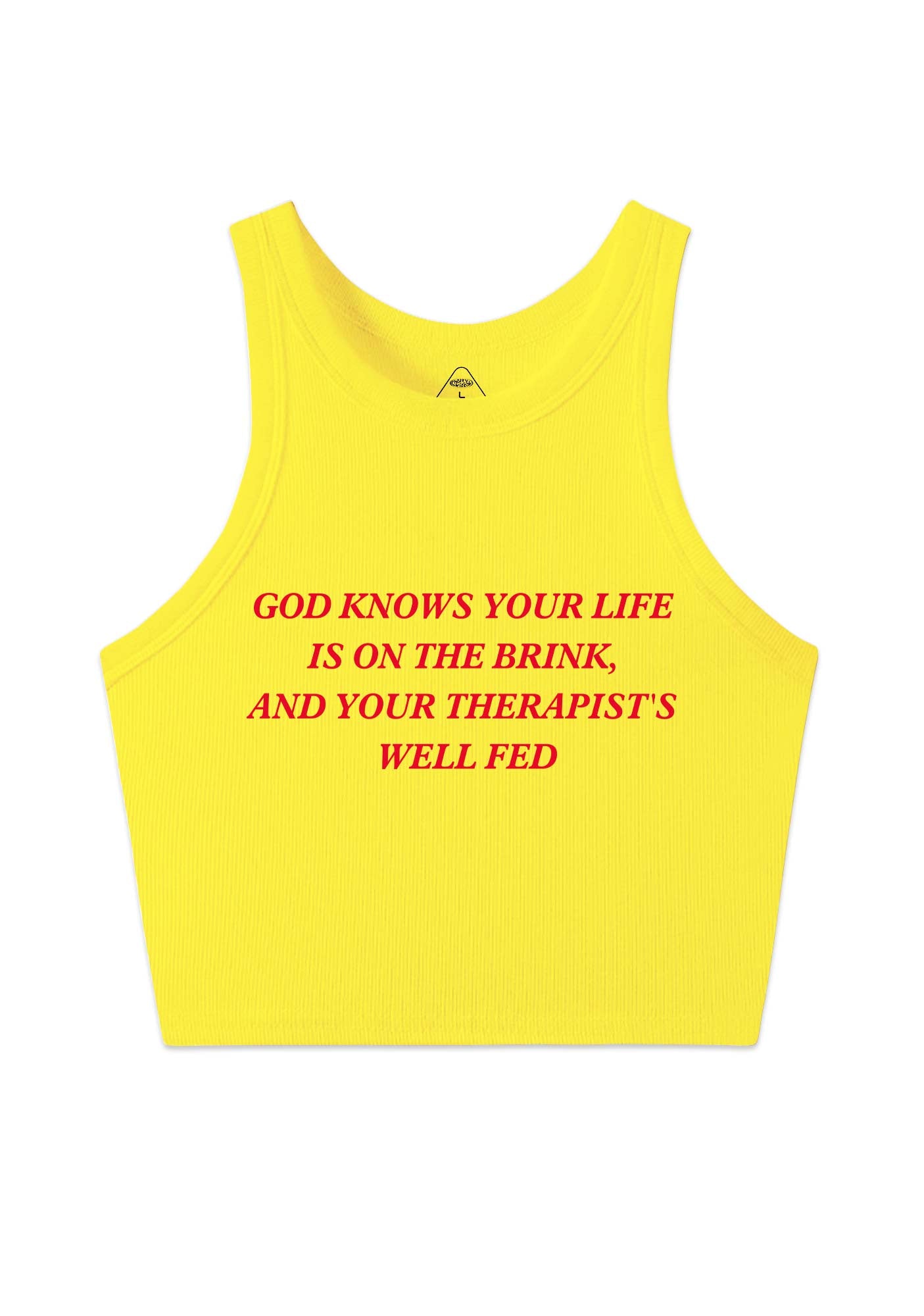 God Knows Your Life Is On The Brink Y2K Crop Tank Top Cherrykitten