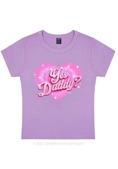 Pink Yes Daddy Y2K Valentine's Day Baby Tee Cherrykitten